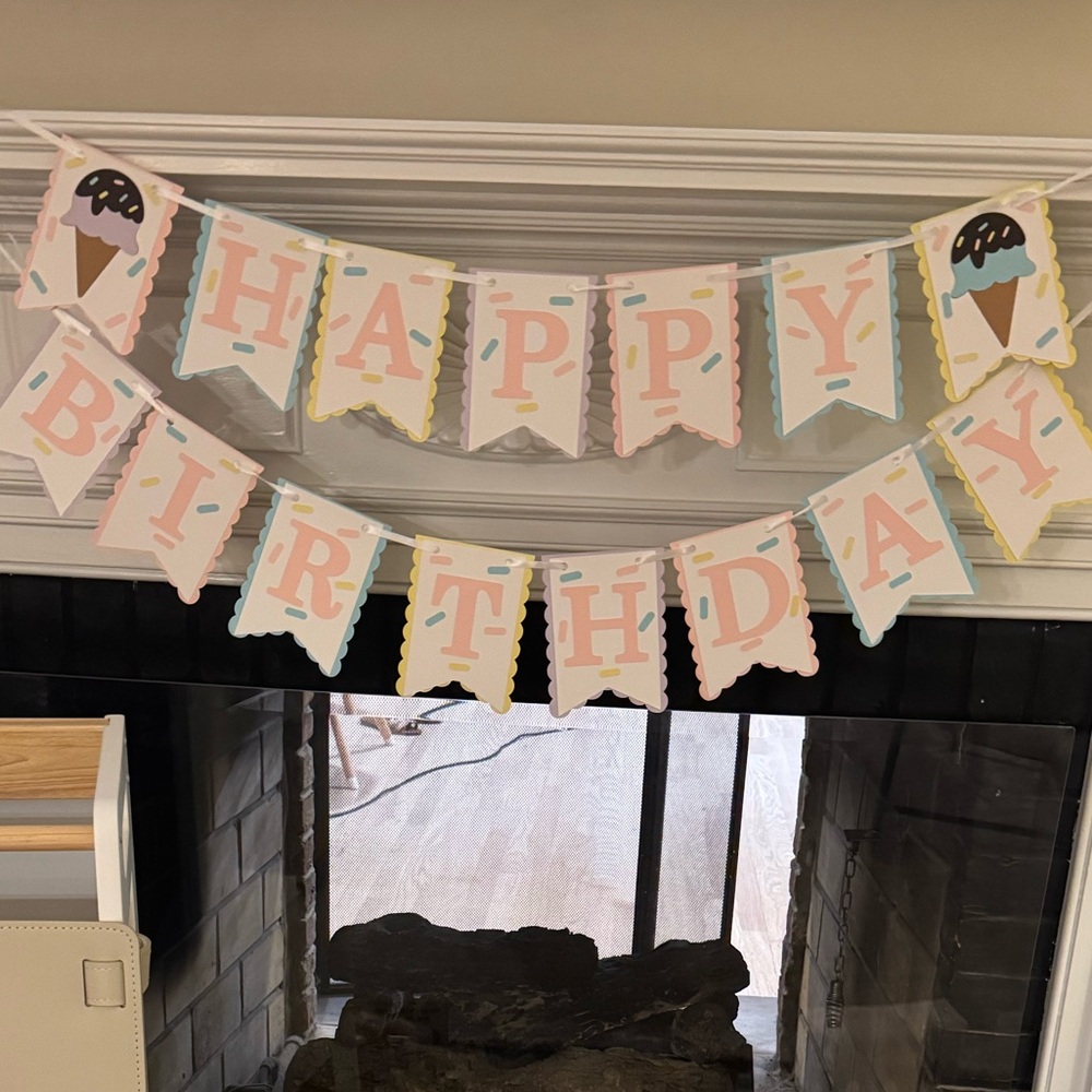 Happy birthday ice cream banner